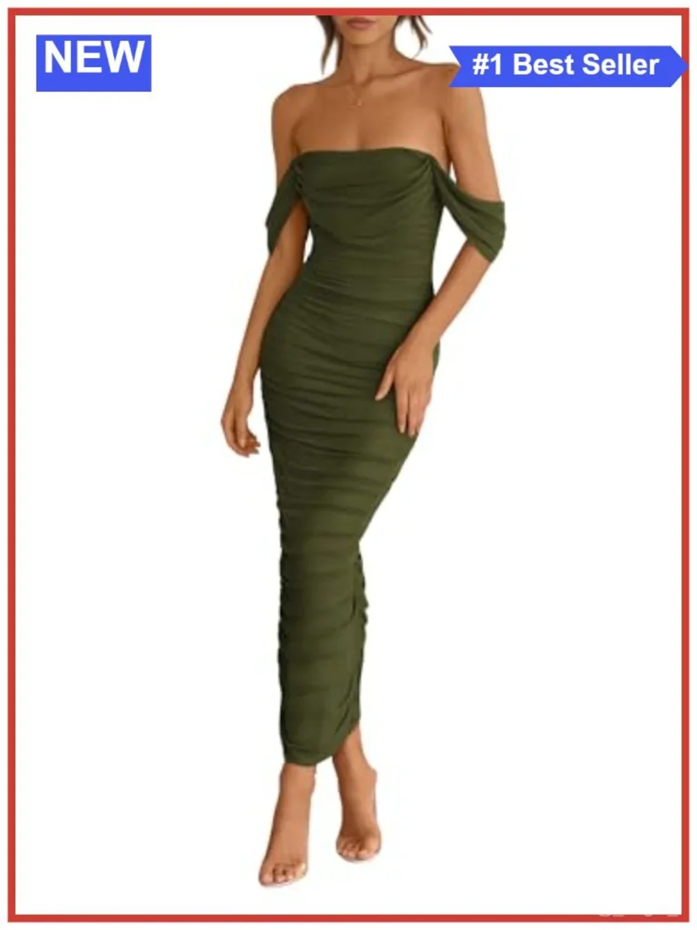 Women's Off Shoulder Maxi Wedding Guest Dress Bodycon Mesh